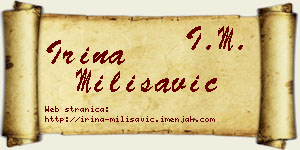 Irina Milisavić vizit kartica